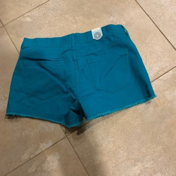 the diva old navy teal colored cut off shorts size 8 nwt - Picture 3 of 4